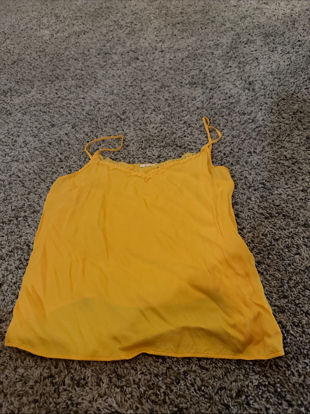 Floreat Yellow Lace-Trim Camisole